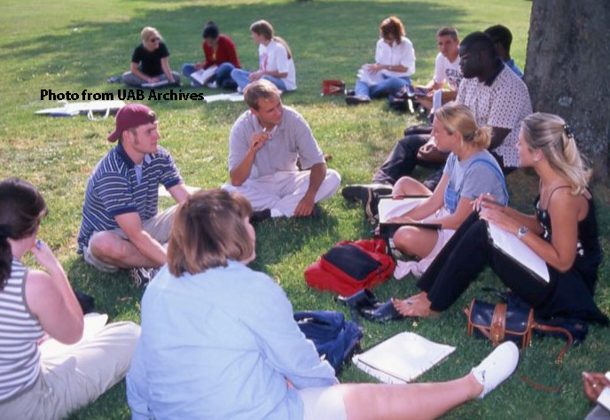 Students on the UAB campus