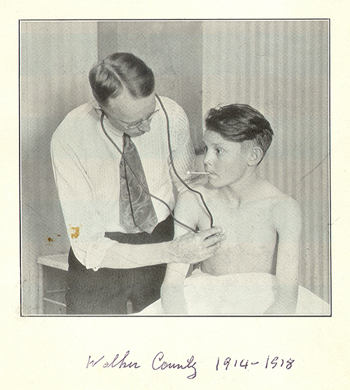 Dr. Grote with a patient