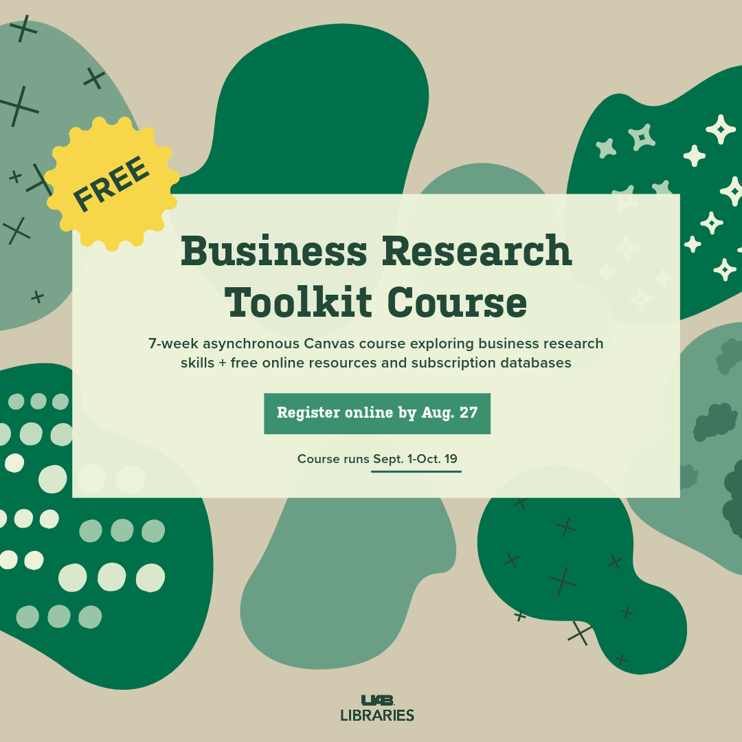Get an overview of basic business research skills and resources in this free 7-week Canvas course