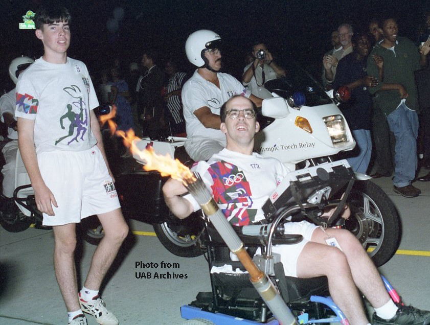 Olympic Torch Relay travels through the UAB campus, 1996