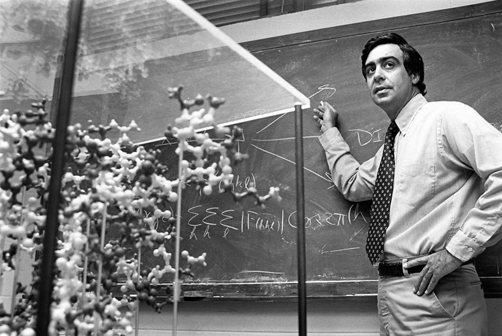 Dr. Charles Bugg in his research laboratory, circa 1984