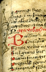 Illustration in the margin of Petrus Peregrinus' Tractatus de Magnete (England, 14th century)