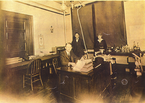 Dr. Grote in his office